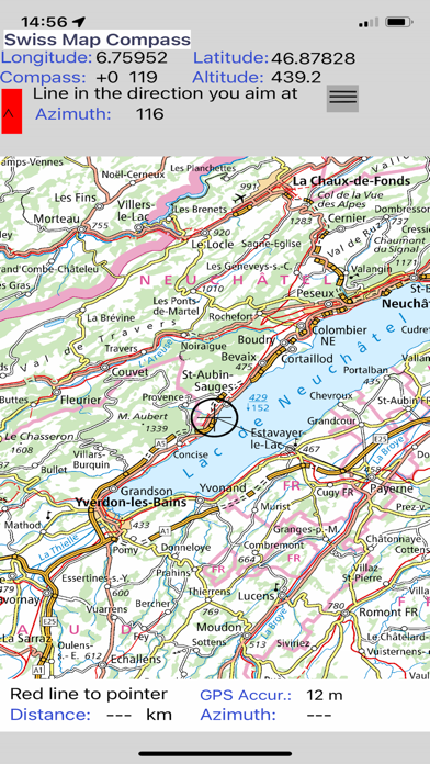 Screenshot #2 pour Swiss Map Compass