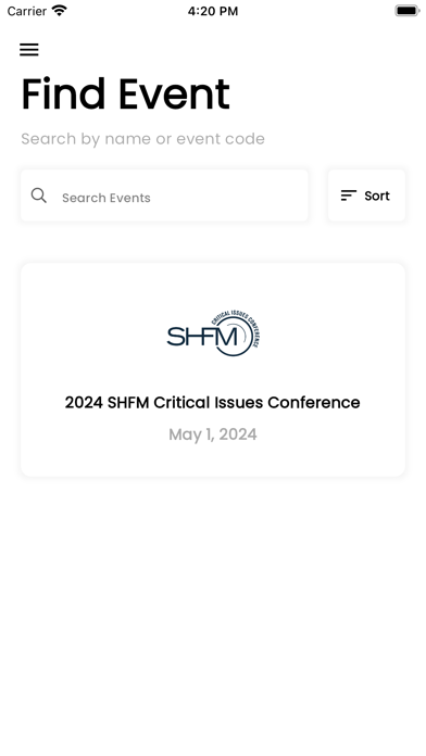 SHFM Conferences Screenshot