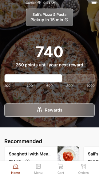 Sali's Pizza & Pasta iPhone screenshot 1 - Food & Drink app