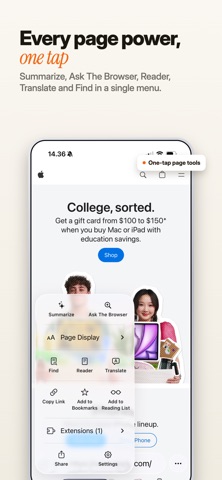The Browser - Private AI iPhone screenshot