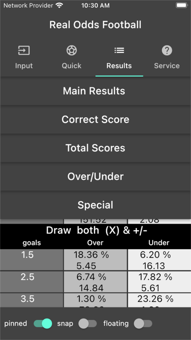 Real Odds Football Screenshot