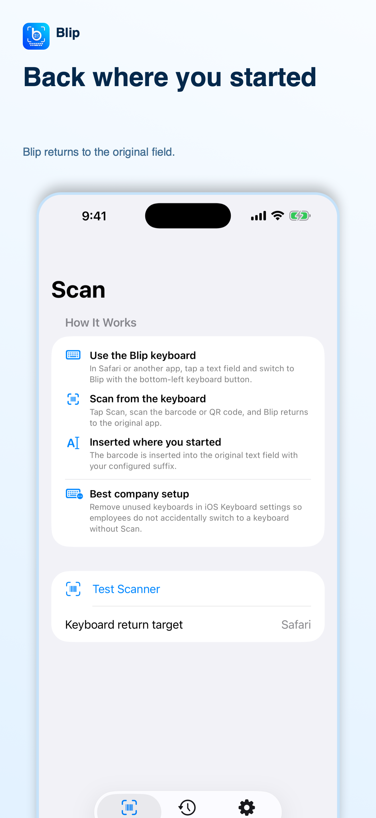 Blip: Barcode QR Keyboard screenshot 3