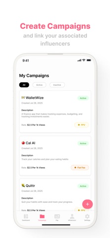 Influenzy: Track, Manage & Pay iPhone screenshot