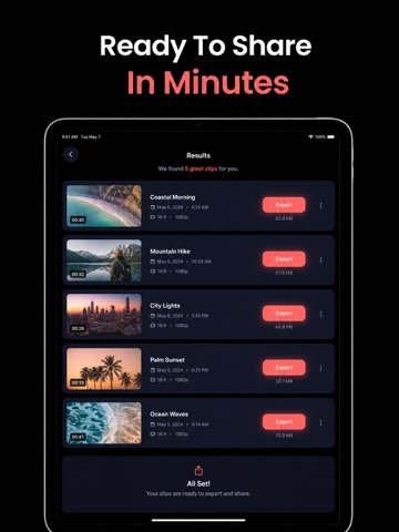 Video Highlights — Momently iPad screenshot