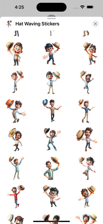 Hat Waving Stickers
