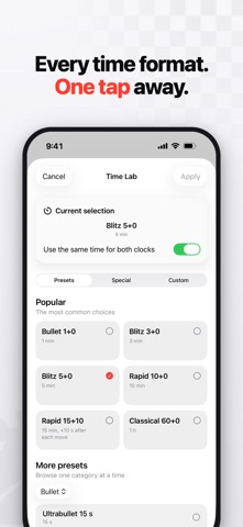 Chess Clock: Blitz Timer iPhone screenshot