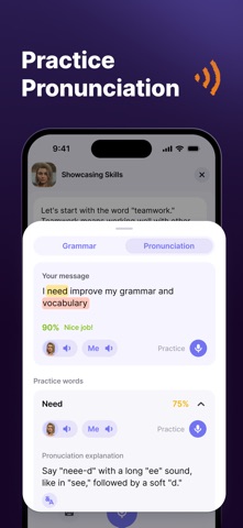 JustSpeak – AI English Tutor iPhone screenshot