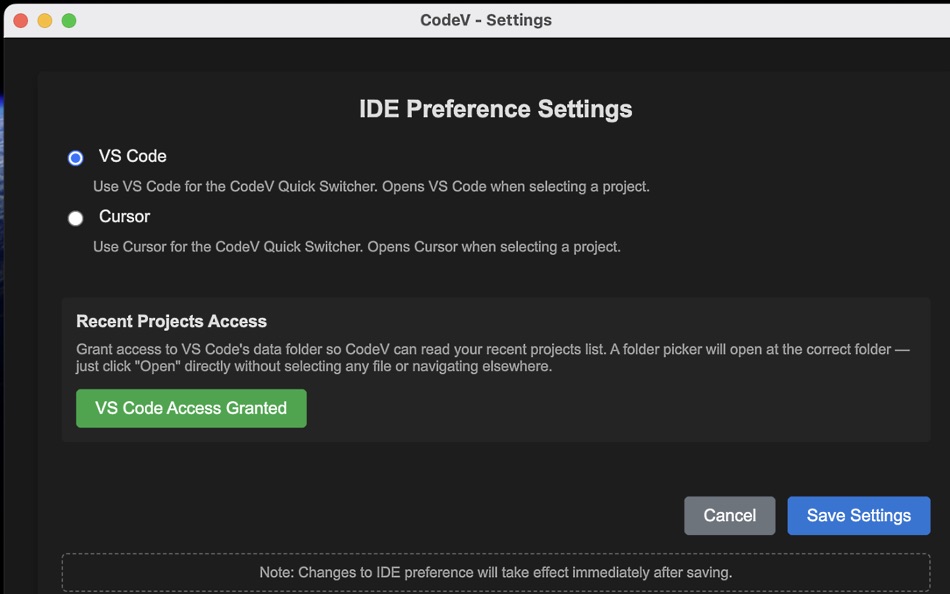 #3. CodeV - Quick Switcher (macOS) De: Kang Teng-Chieh
