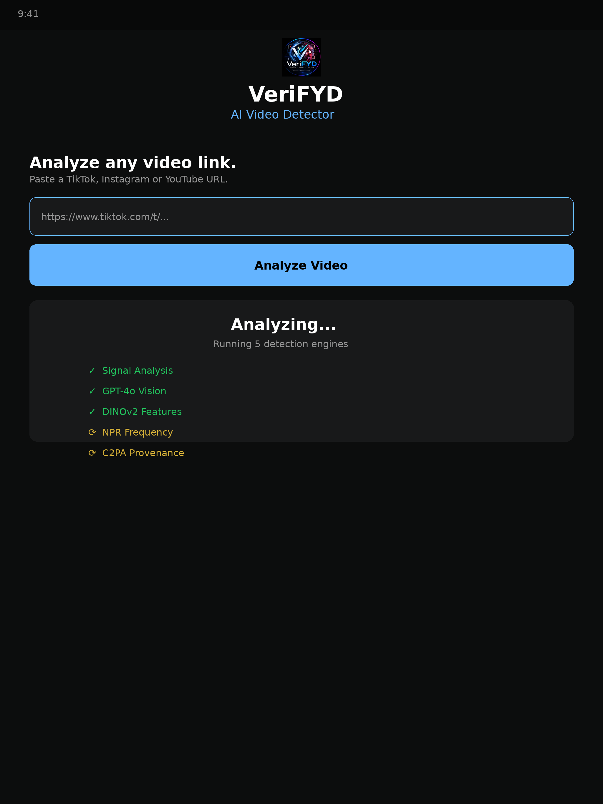 VeriFYD Video Authenticator