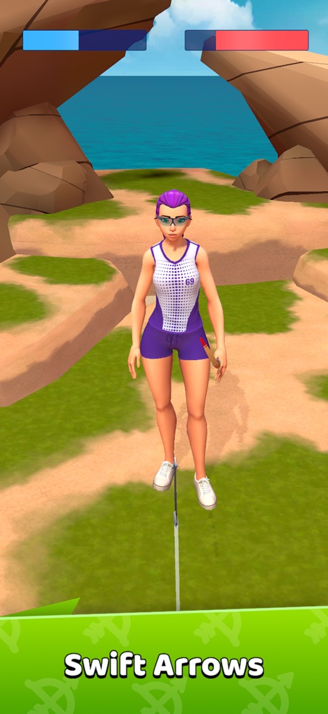 Archery Clash! - Users can observe the diverse character appearances and the vibrant, stylized 3D graphics that define the game's aesthetic.