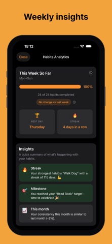Habit Tracker EasyHabits iPhone screenshot