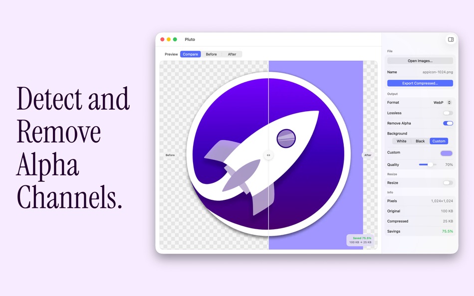 #3. Pluto: Image Compression (macOS) โดย: Triple Glazed Studios LLC