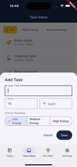 Скриншот ADHD Task Helper на iPhone 3