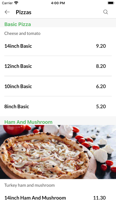 Prima Pizza Clifton. Screenshot