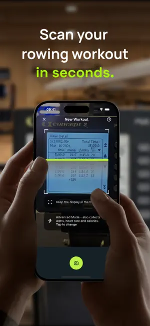 ErgScan - Rowing Workouts Log screenshot 1