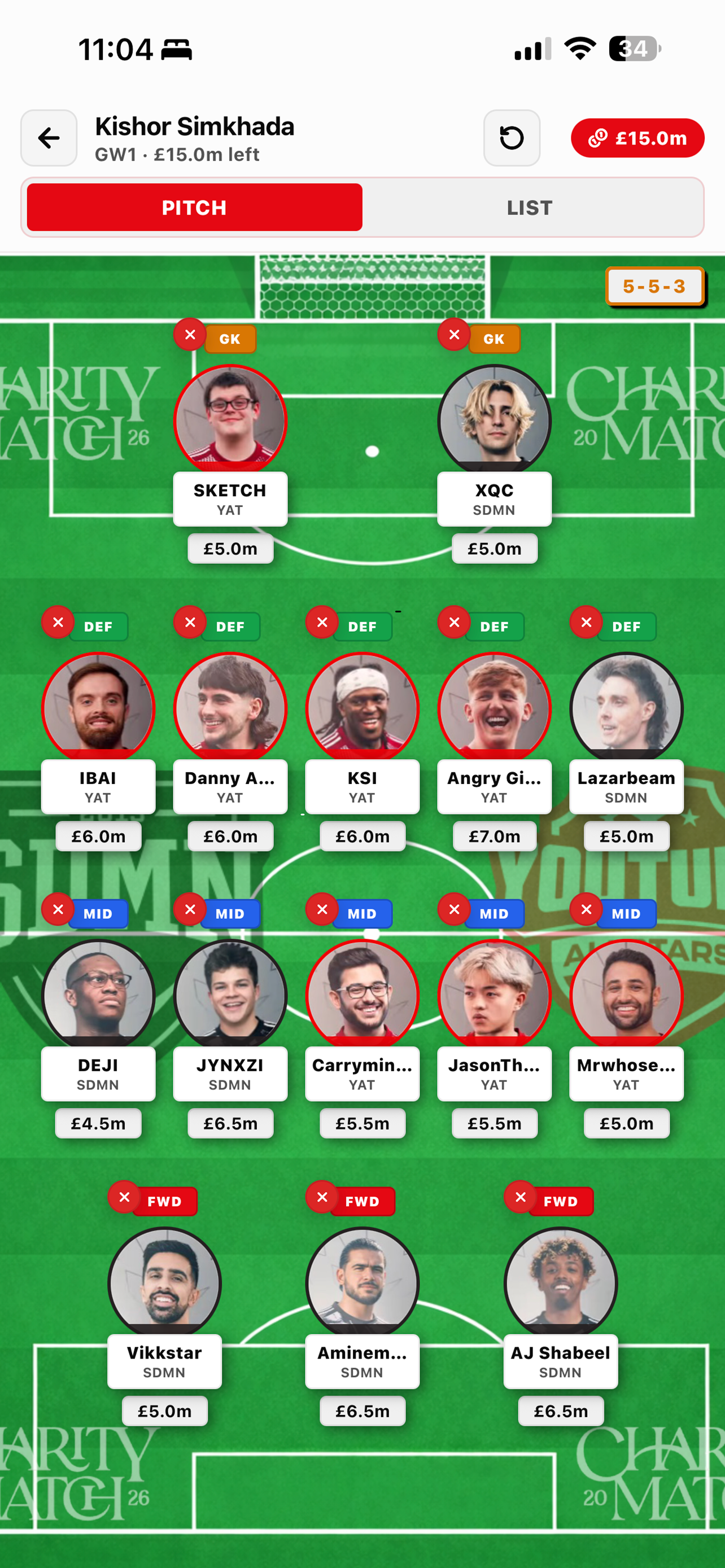 Fantasy Charity Match