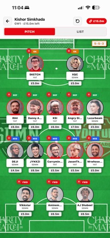 Fantasy Charity Match screenshot
