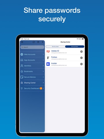 Sticky Password Manager & Safe iPad screenshot