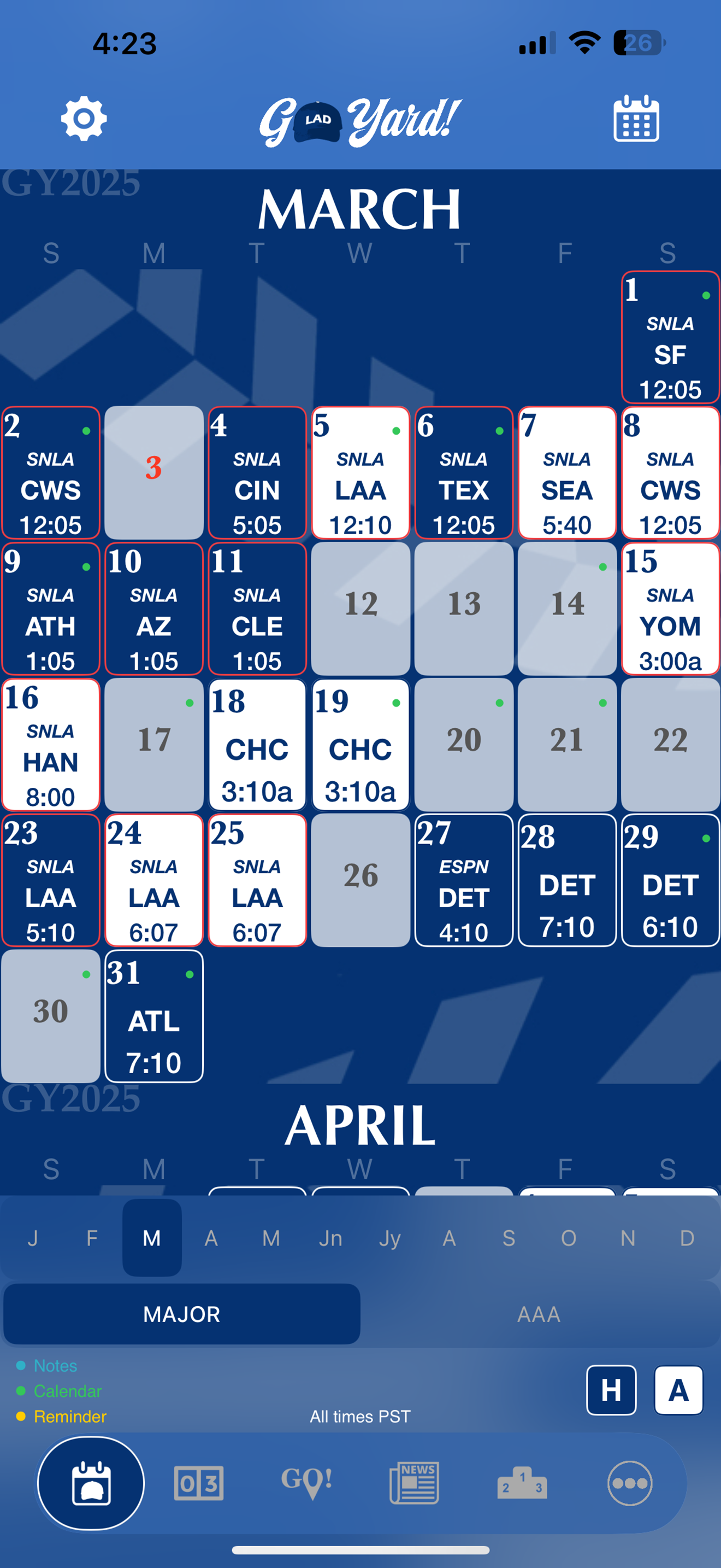 Go Yard - Baseball Calendar screenshot 4