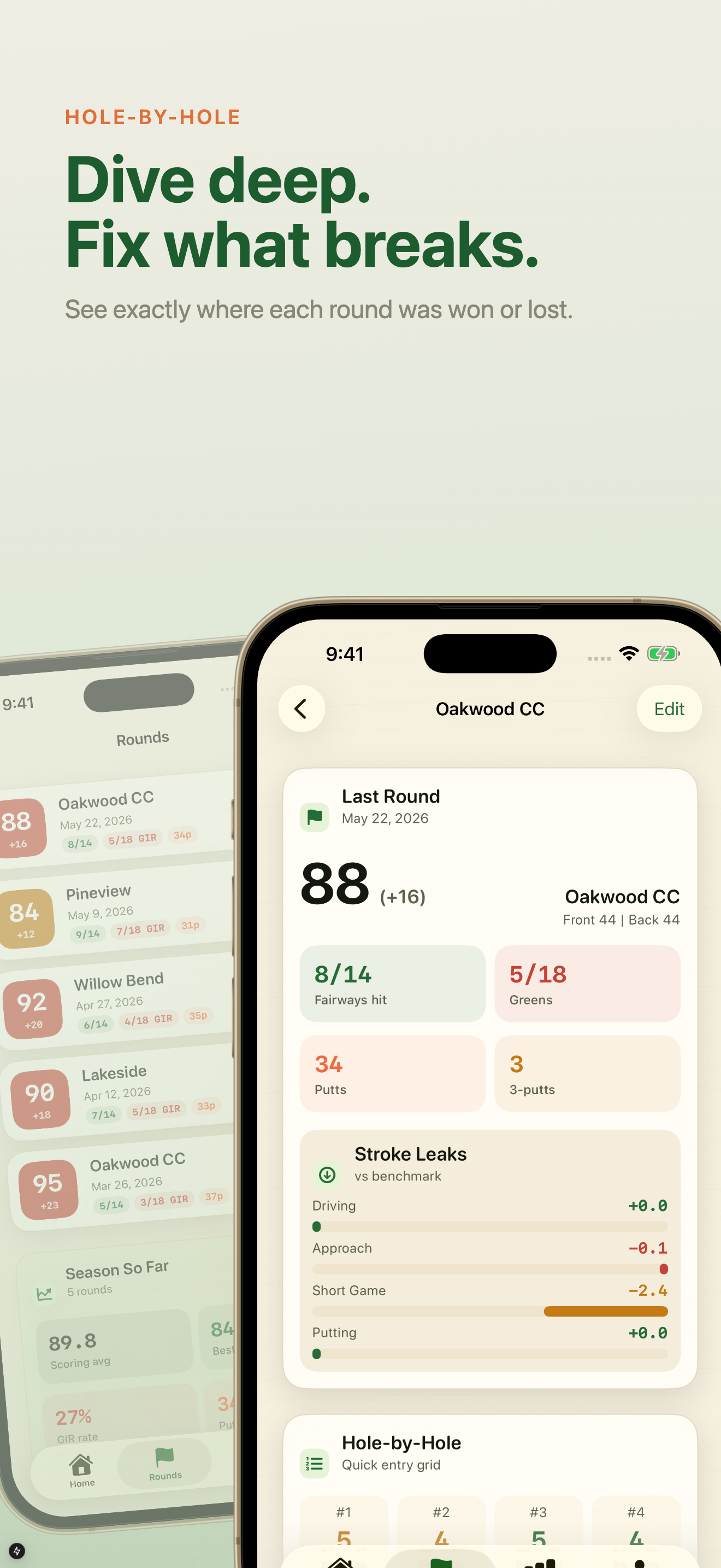 Golf Stats Tracker - Fairway