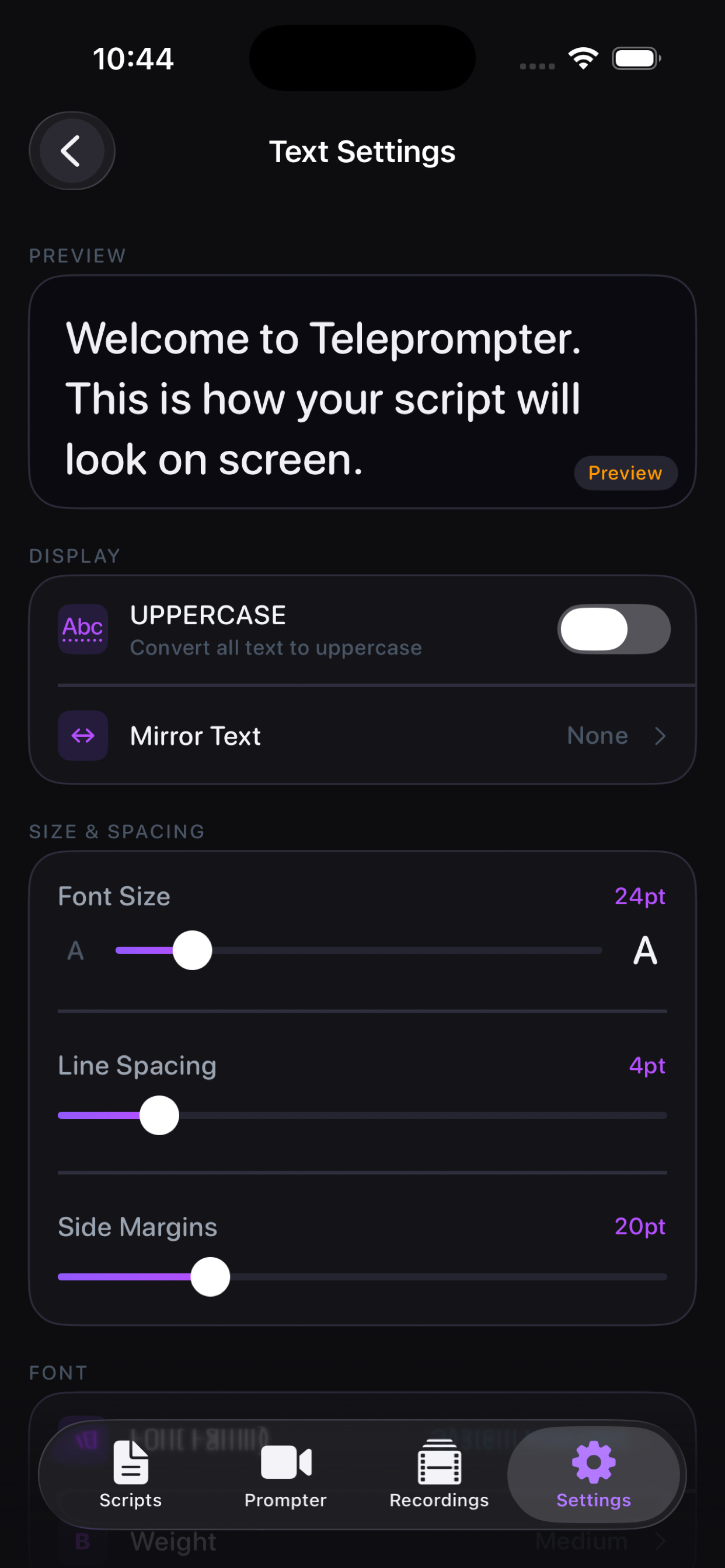 Teleprompter: Autocue Record