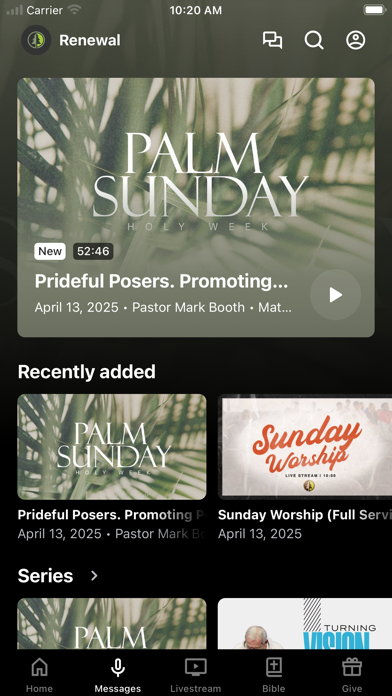 Renewal Chapels Screenshot