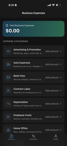 The TaxFlow Calculator screenshot