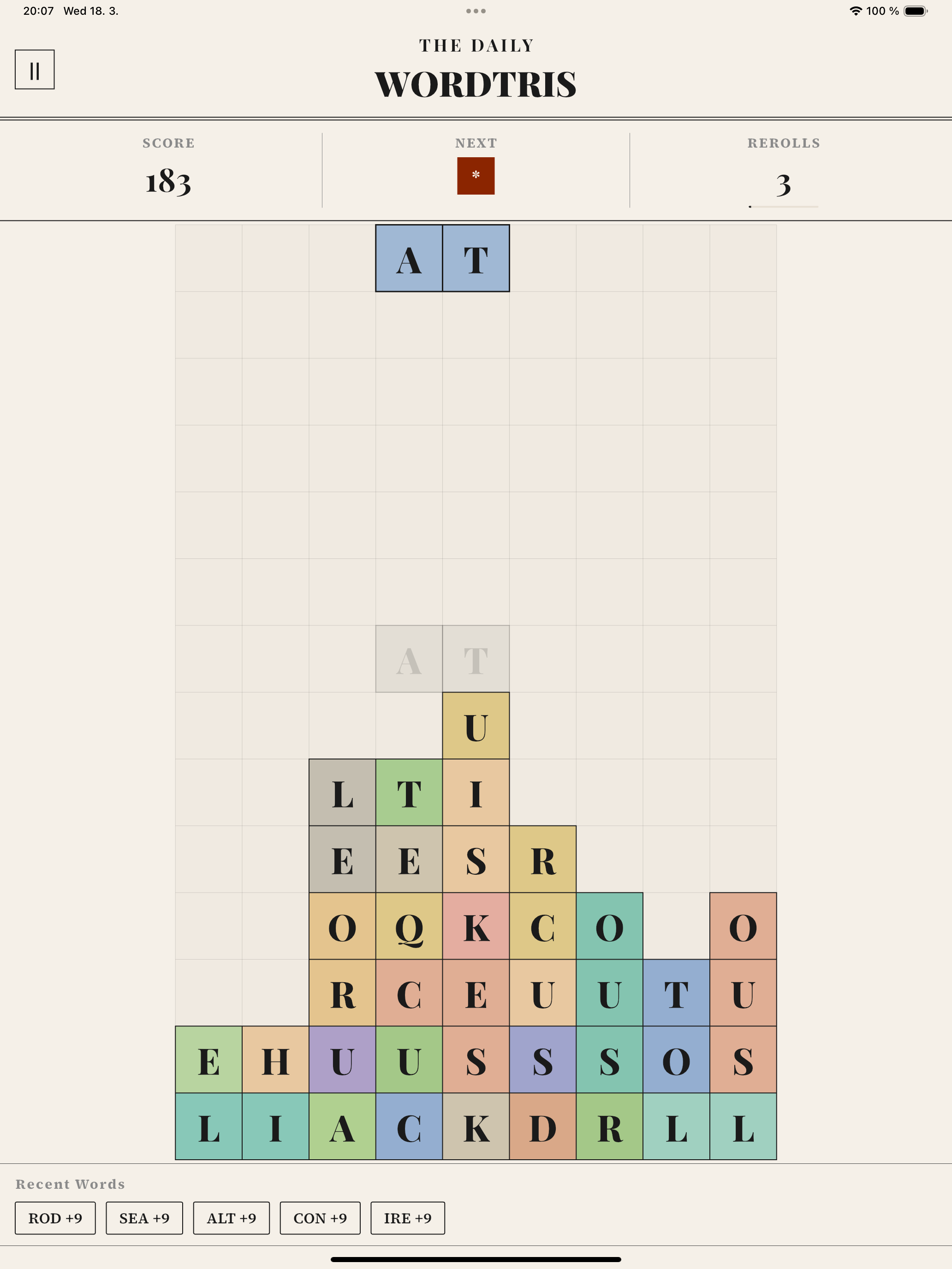 Wordtris Game