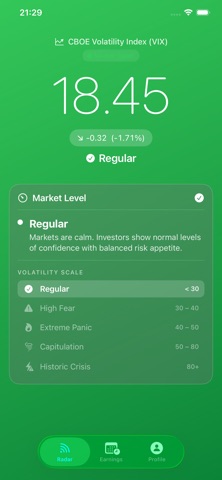 Volatility Radar iPhone screenshot