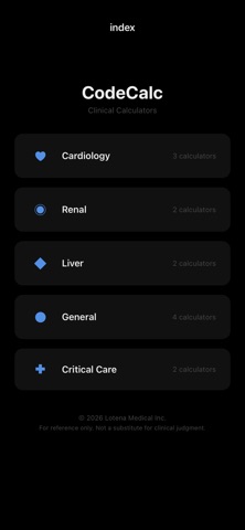CodeCalc - Clinical Calculator Screenshot 1 of 6