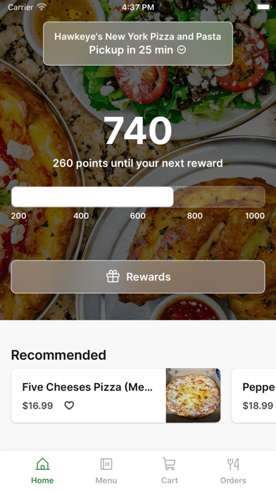 Hawkeyes Pizza iPhone screenshot 1 - Food & Drink app