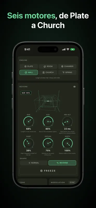Reverie: AUv3 Plate Reverb screenshot 3 of 7