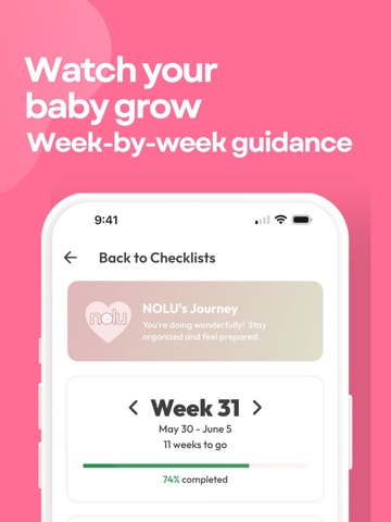 NOLU: Pregnancy Checklist iPad screenshot