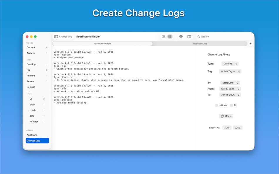 #3. AppNotes - Developer Logs (macOS) 게시자: FBotLogic Solutions Inc