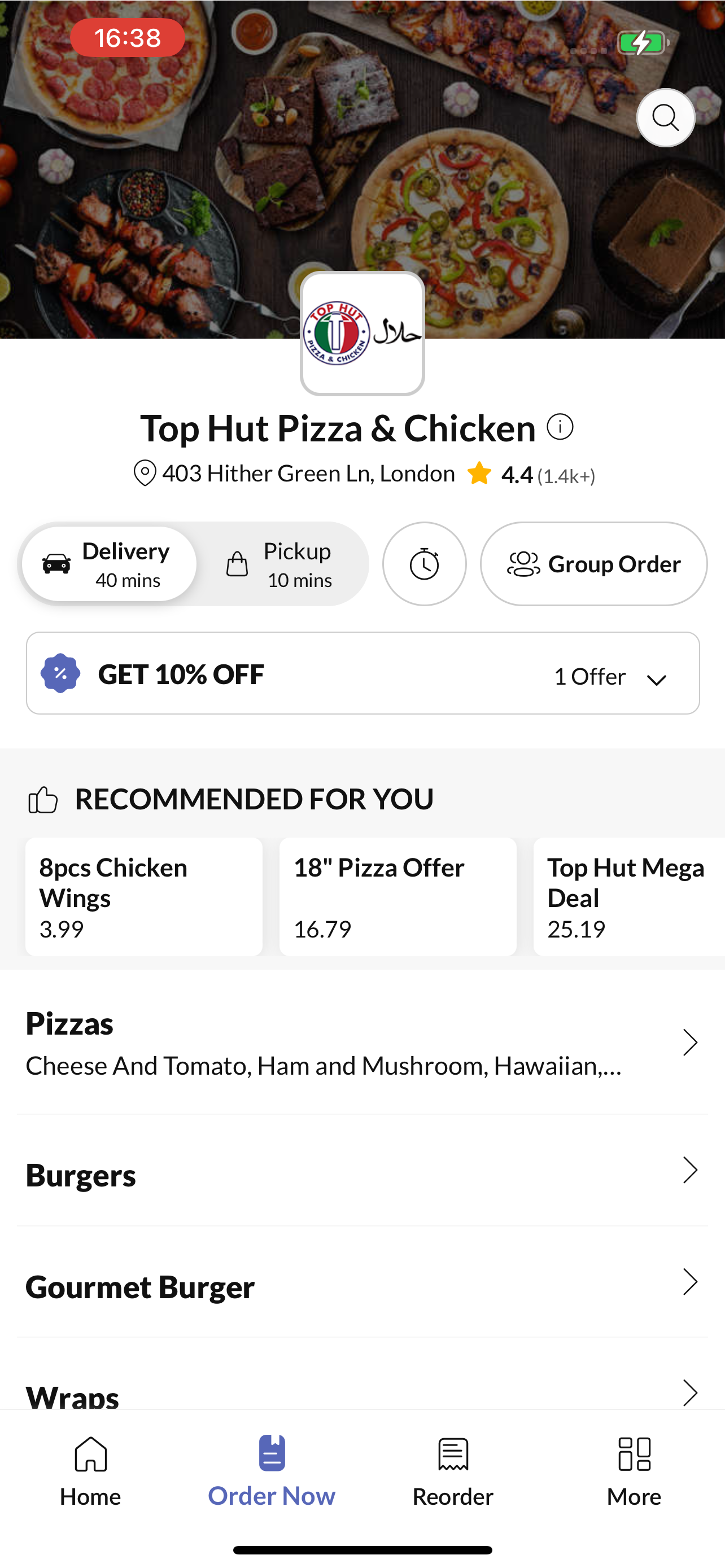 Top Hut Pizza & Chicken