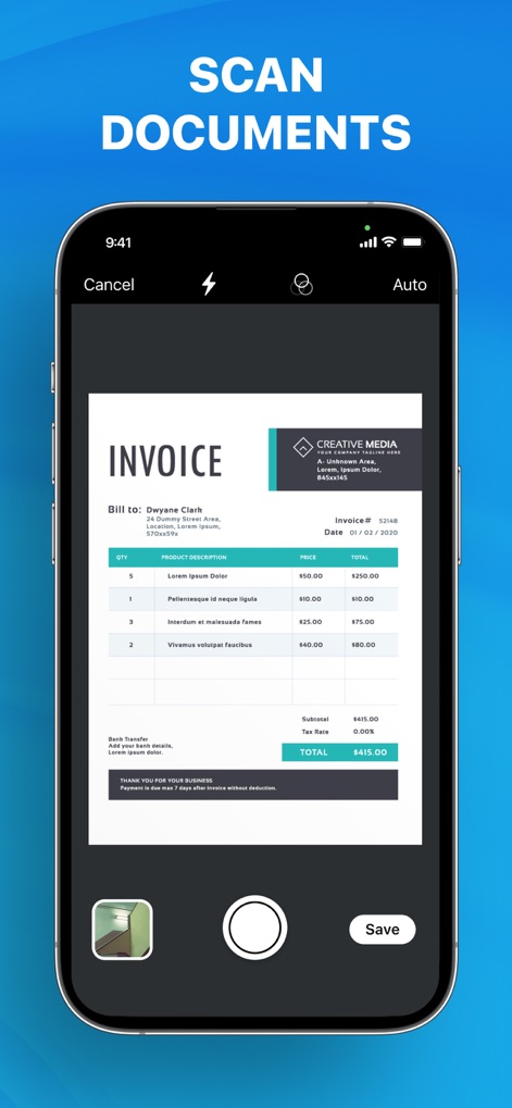 ‎Smart Printer App: iPrint - This tool offers robust document scanning capabilities, allowing users to digitize physical invoices and save them as high-quality PDF files.