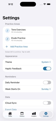 Flute Practice Log screenshot