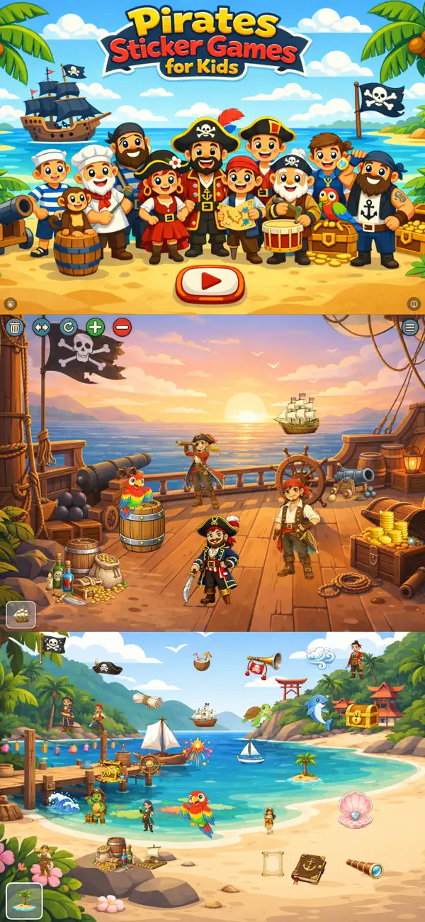 Screenshot #1 pour Stickers Pirates Jeux Enfants