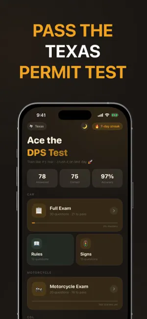 Texas DMV TX Permit Test 2026 screenshot 1