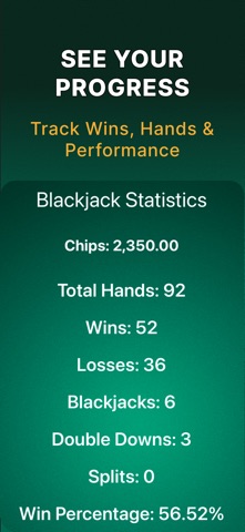 Blackjack Strategy + Trainer iPhone screenshot