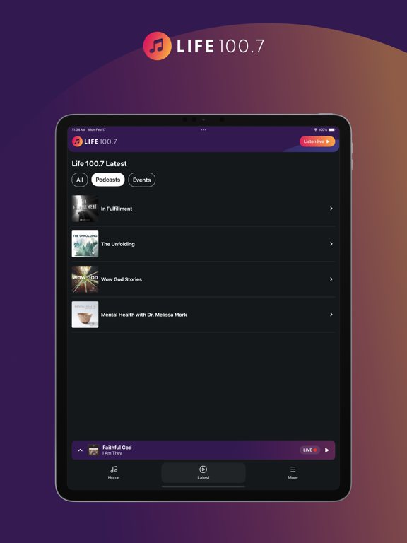 Life 100.7 iPad screenshot 4 - Music app