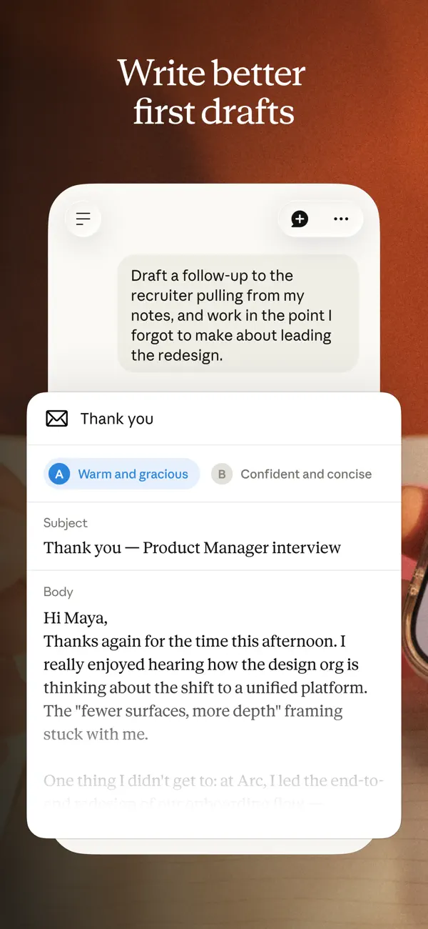 Claude - Anthropic iPhone App Screenshot 8 – Produktivität