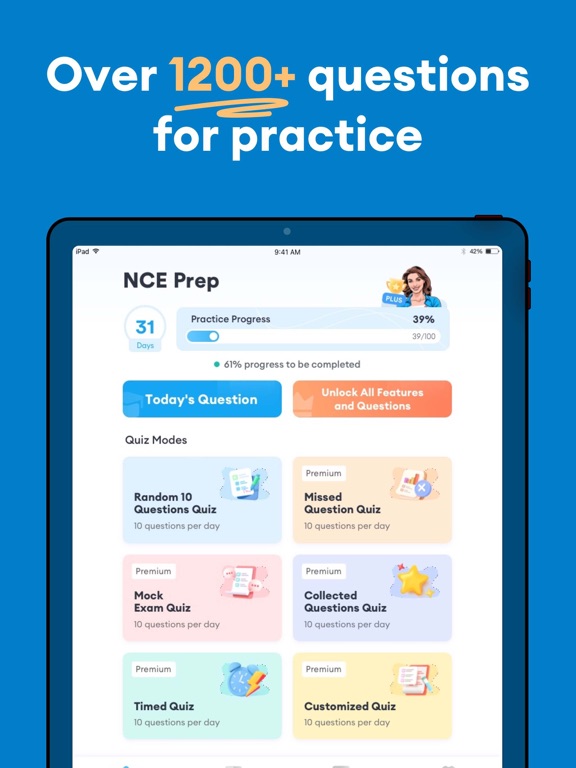 NCE Exam Prep 2026 iPad screenshot 1 - Education app