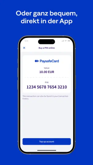 Screenshot von PaysafeCard–Prepaid-Zahlungen auf dem iPhone 4