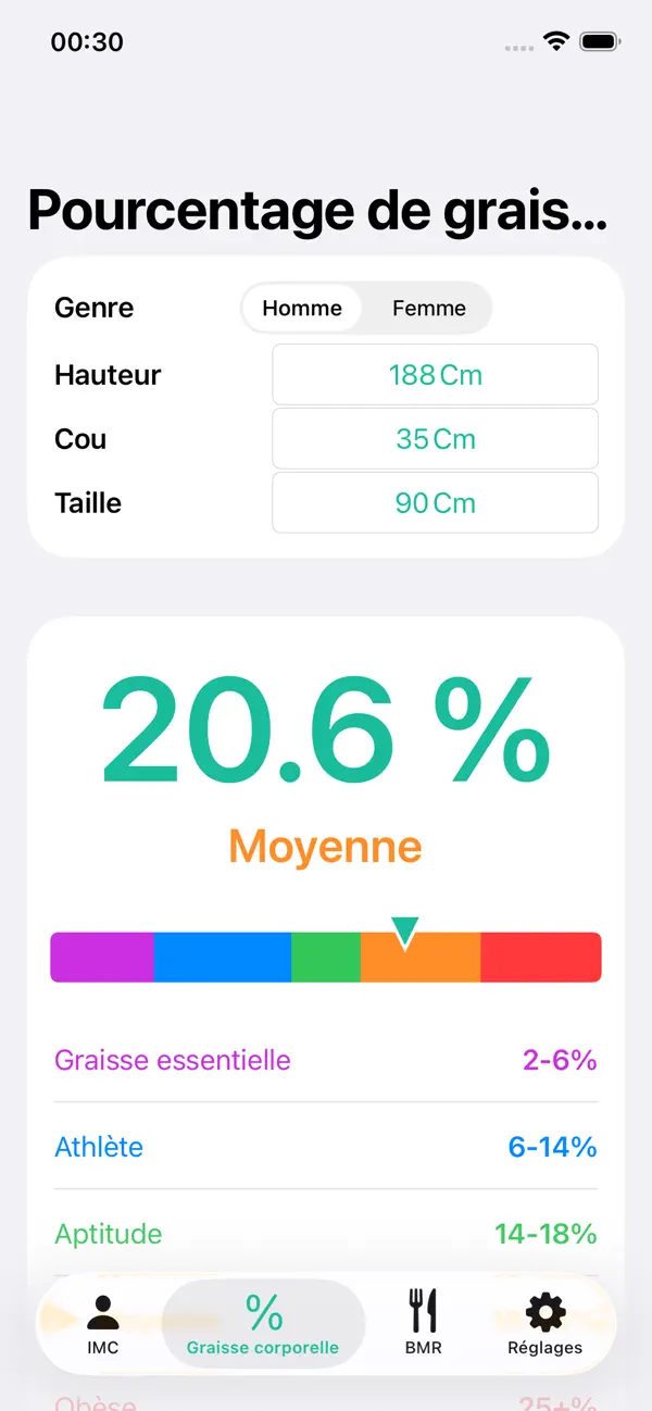 Screenshot #2 pour Calculateur d'IMC simple