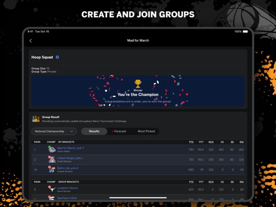 ESPN Tournament Challenge iPad app afbeelding 7