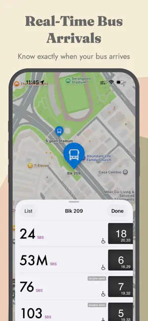 SG Buses - Bus Arrival Times screenshot 1