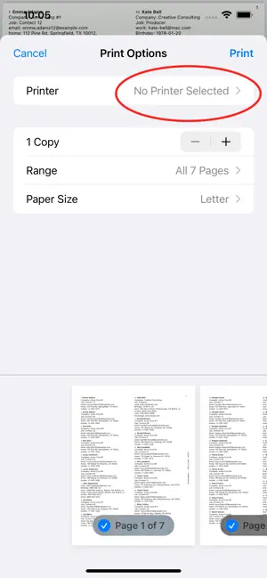 Print Contact screenshot 3