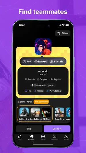 Gameram: Find gaming teammates screenshot 1