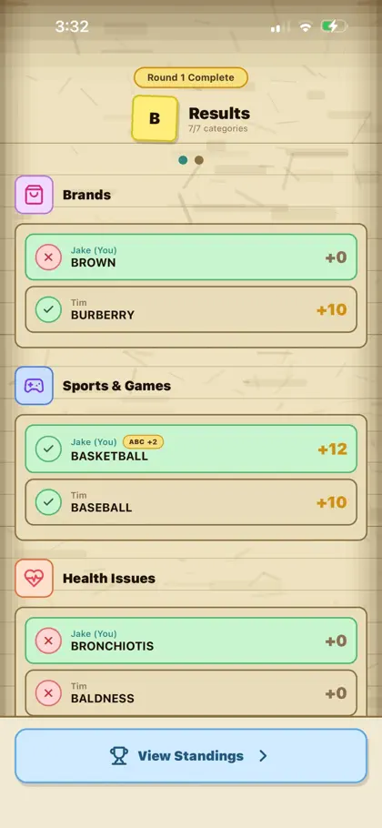 Screenshot 6 di 6 di Name Place Animal Thing (NPAT)
